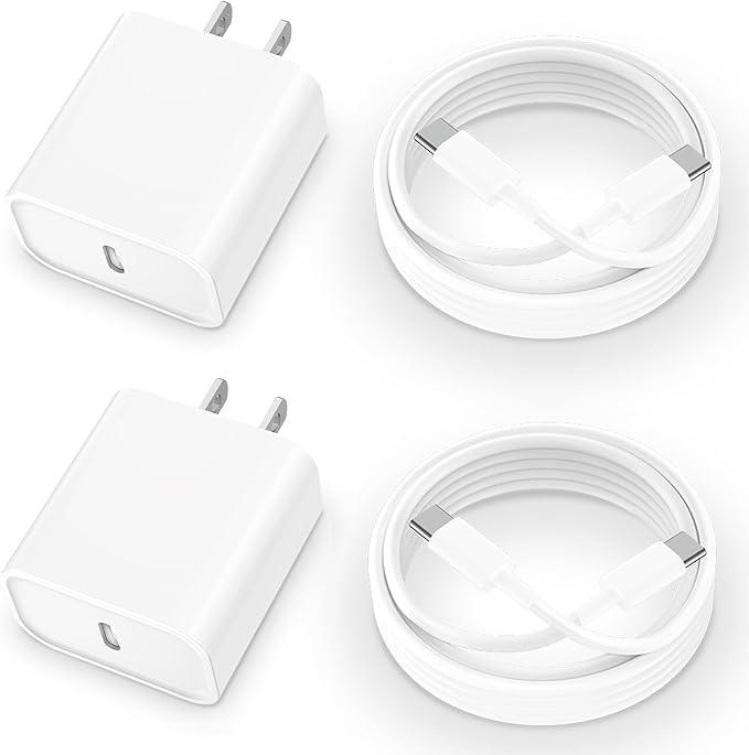 [Apple MFi Certified] iPhone 17 16 Charger Fast Charging, 20W USB C Fast Charger Block with 2Pack 6ft Long USB C Charging Cable Cord for iPhone 17/Air/17 Pro Max/16 Plus/16 Pro/15 Plus, Airpods, iPad