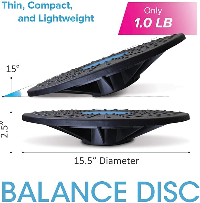 Daiwa Felicity Balance Board Disc Wobble Board Physical Therapy Equipment Core Trainer Lightweight Only 1 pound and Holds Up to 300 ponds