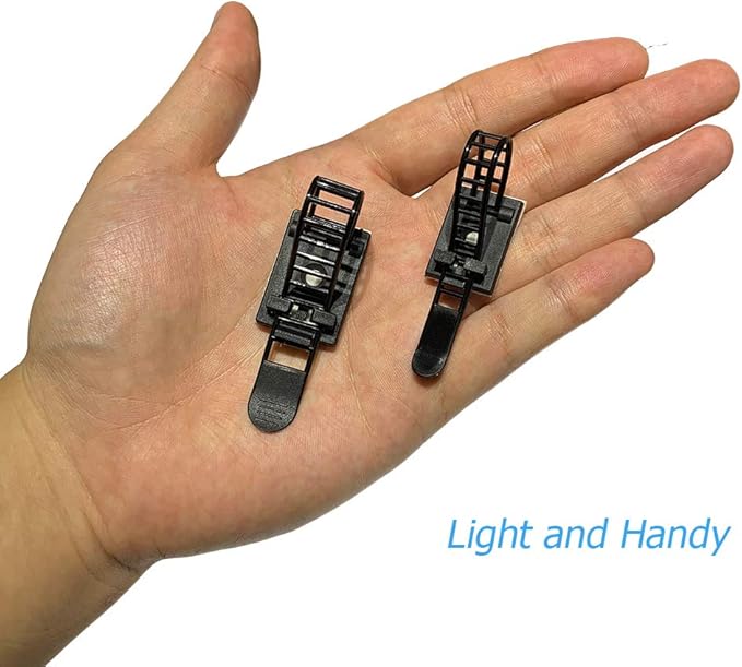 50pcs 2 Sizes Adjustable Adhesive Cable Ties Cable Clips Wire Strap Cord Clamp for Cable Management at Home and Office + 100pcs Nylon Zip Ties