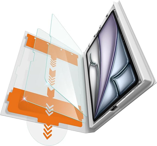 iGluz 2 Pack iPad Air 13 inch Screen Protector with M3/M2 2025/2024 (7th/6th Gen.) 9H+ Tempered Glass Screen Protector with Easy-Install Box,Apple Pencil Compatible,HD Clarity,Scratch Resistant