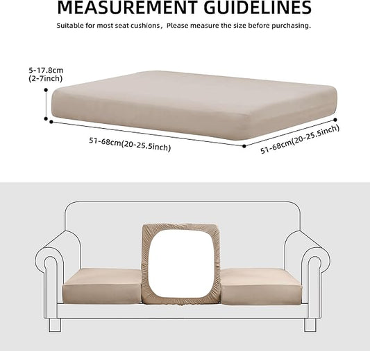 8Pcs Outdoor Cushions Covers Waterproof, Patio Cushion Covers, Stretch Cushion Covers Replacement,Cushion Slipcovers, Furniture Cushion Covers (Beige, 8PCS)