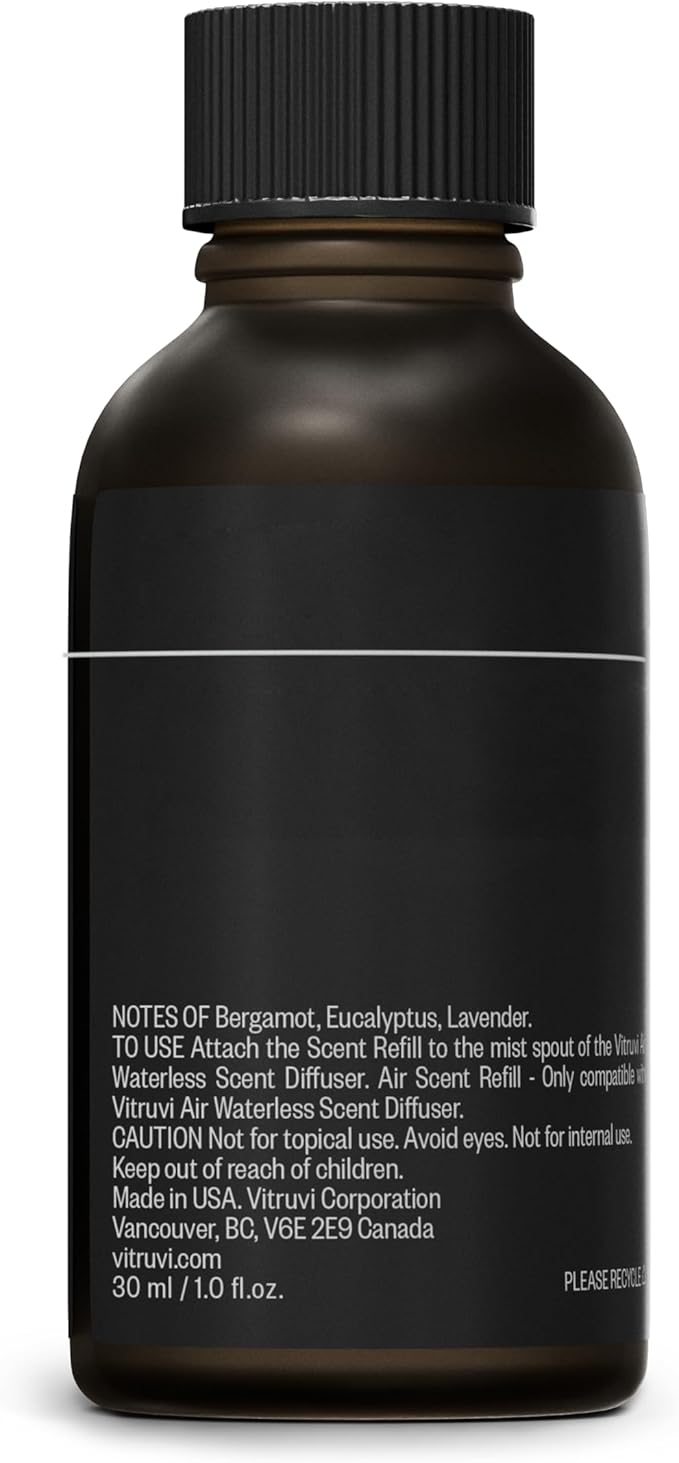 Pacific Waterless Diffuser Scent | Bergamot, Eucalyptus, and Lavender | Compatible with Vitruvi Air Waterless Diffuser | 1 Fl Oz