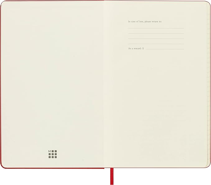 Moleskine Classic Notebook, Hard Cover, Large (5" x 8.25") Ruled/Lined, Scarlet Red, 240 Pages