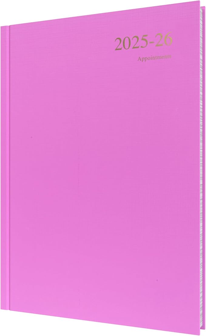 Collins 'Essentials' 12 Month Mid/Academic Year Planner, July 2025-July 2026 - ESSA41M.50-2526 - Day-to-Page Diary, A4 Hard Cover, Pink