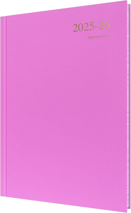 Collins 'Essentials' 12 Month Mid/Academic Year Planner, July 2025-July 2026 - ESSA41M.50-2526 - Day-to-Page Diary, A4 Hard Cover, Pink