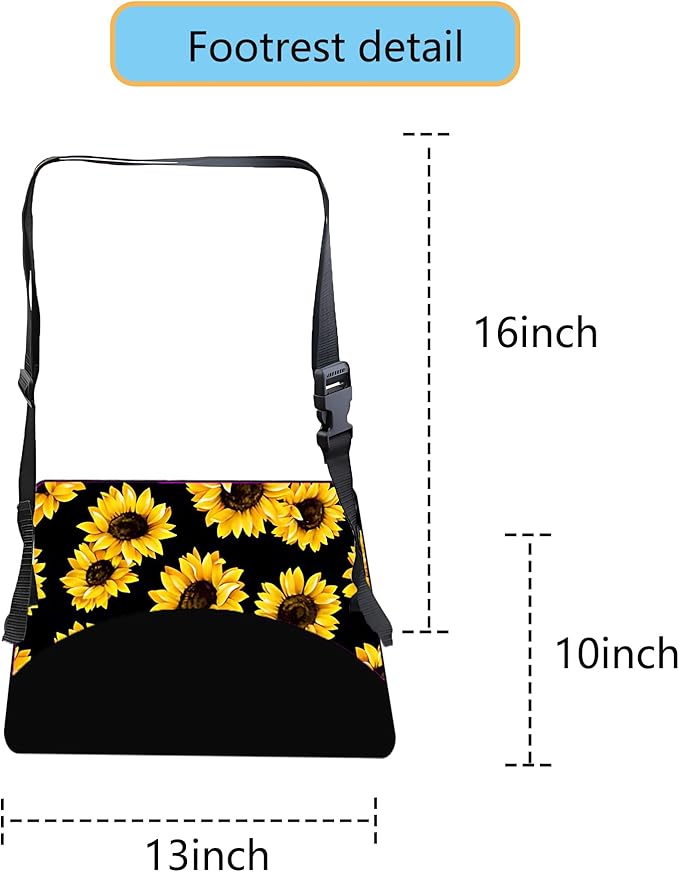 Airplane Footrest Adjustable Feet Rest for Plane Easy to Use Foot Hammock Airplane Travel Essentials Portable Light Leg Hammock for Plane Travel Accessories for Adult (Sunflower, 4 Pack)