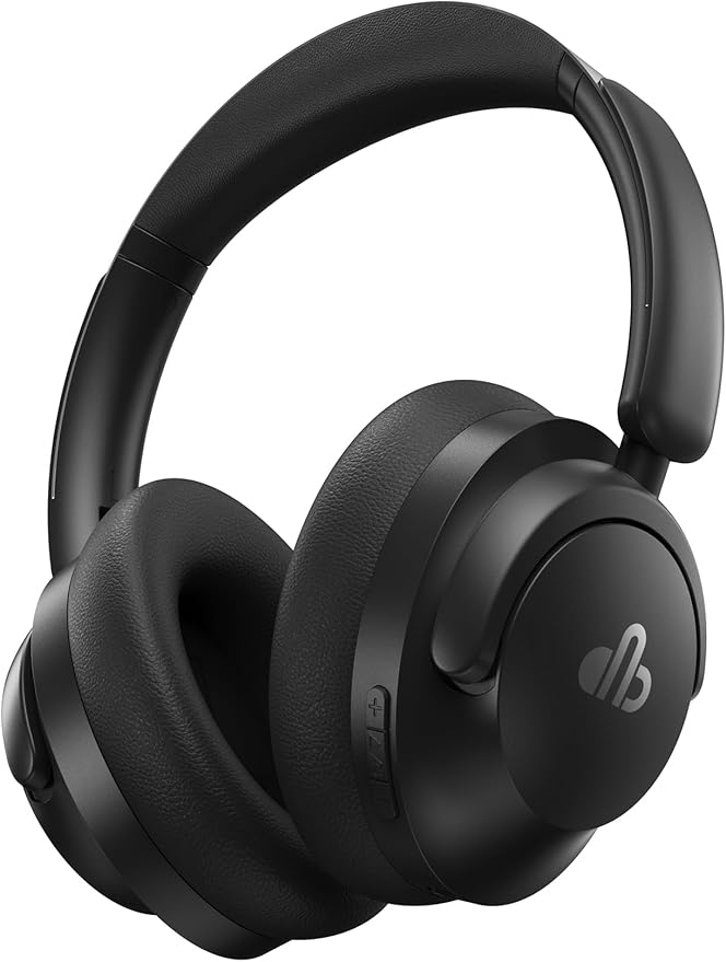 Hybrid Active Noise Cancelling Headphones, Over-Ear Bluetooth Headphone, 60H Playtime, Deep Bass, Transparency Mode, Comfort Fit Ear Cups, White Elephant Gifts for Adults, Travel Office Home - Black