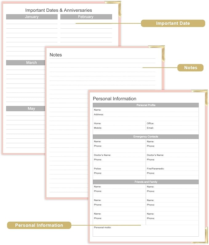 Undated Daily Monthly Planner for 2025 2026 - A4 To Do List with Hourly Schedule, Hardcover Spiral Bound Daily Planner to Increase Focus, Stylish School/Office Supplies, 8.5" x 11", Pink