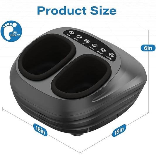 Foot Massager Machine, Shiatsu Foot Massager with Heat, Remote Control, Multiple Massage Modes & Adjustable Intensity, Deep-Kneading Massager Fits Feet Up to Women Size 12, Black/ZL1