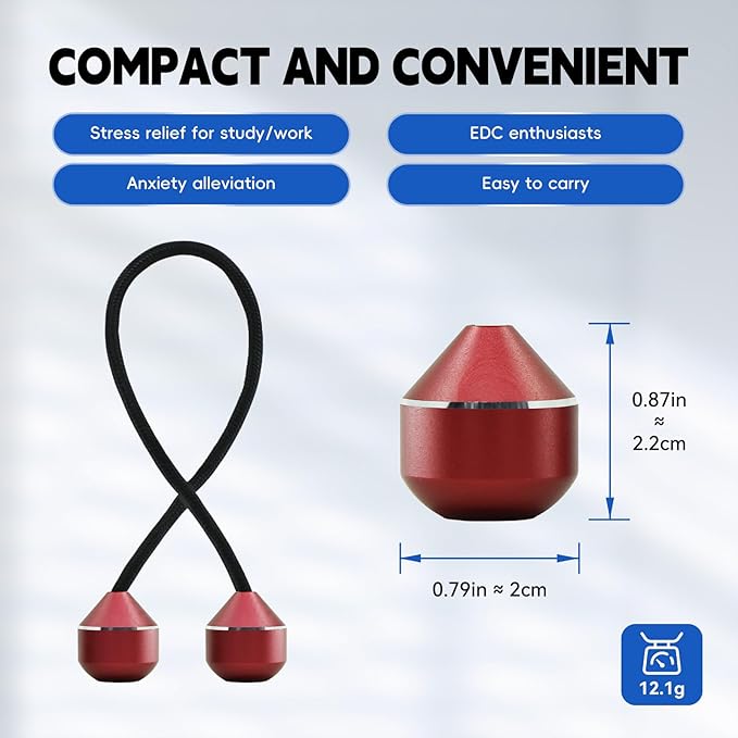 Fidget Beads, Metal Fidget Toy EDC Anxiety Relief Toy for Men Women Teens Skill Players Stress Relief Toys(A-Red&White)