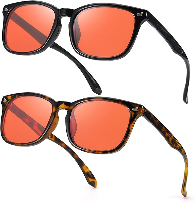 SODQW Gaming Blue Light Blocking Glasses for Men Women Reduce Eyestrain Orange Aviator Eyeglasses for Computer TV