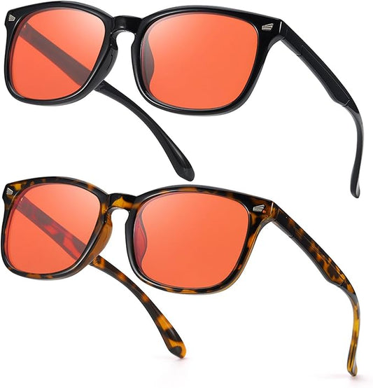 SODQW Gaming Blue Light Blocking Glasses for Men Women Reduce Eyestrain Orange Aviator Eyeglasses for Computer TV