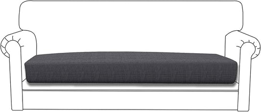 Easy-Going Stretch Cushion Cover Sofa Cushion Furniture Protector Sofa Seat Sofa slipcover Sofa Cover Soft Flexibility with Elastic Bottom(Oversized Sofa Cushion, Dark Gray)