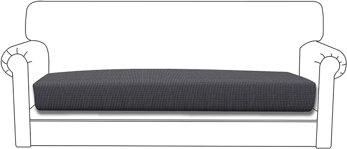 Easy-Going Stretch Cushion Cover Sofa Cushion Furniture Protector Sofa Seat Sofa slipcover Sofa Cover Soft Flexibility with Elastic Bottom(Sofa Cushion, Dark Gray)