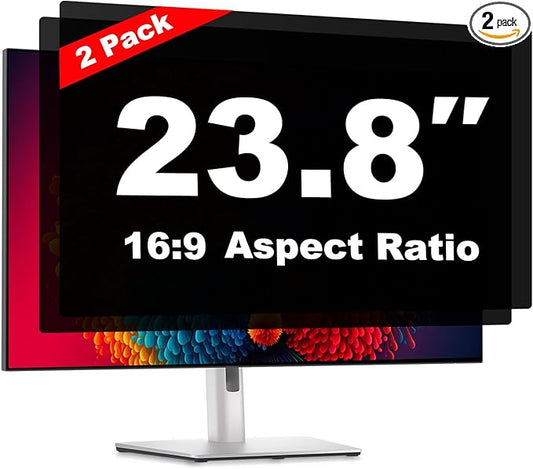 23.8 Inch Computer Privacy Screen Shield [2 Pack] for 16:9 Widescreen Desktop Monitor - Anti-Glare Blue Light Privacy Filter and Anti Spy Privacy Screen Protector Film