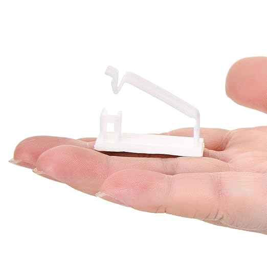 50Pcs Self Adhesive Cable Management Clips,Cable Organizers Wire Clips Cord Holder for PC Laptop Ethernet Cable Desktop Home Office(1.78’’ x 0.75’’ x 0.28’’, White)