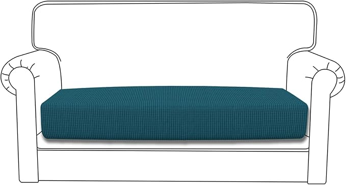 Easy-Going Stretch Loveseat Cushion Cover Sofa Cushion Furniture Protector Sofa Seat Sofa Slipcover Sofa Cover Soft Flexibility with Elastic Bottom(Loveseat Cushion, Peacock Blue)