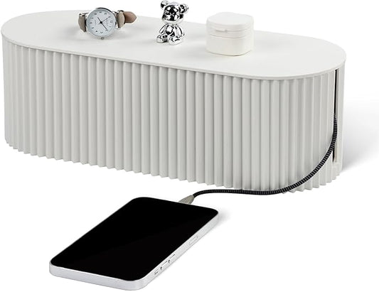 Large Cable Organizer Box for Power Strips, Surge Protectors, Chargers, TV Computer Wires - White