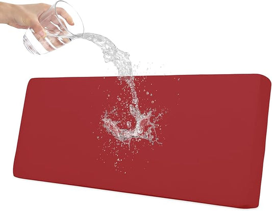 Easy-Going 100% Waterproof Oversized Sofa Seat Cushion Slipcovers Couch Cushion Cover Stretch Furniture Protector for Kids, Pets (Oversized Sofa Cushion, Christmas Red)