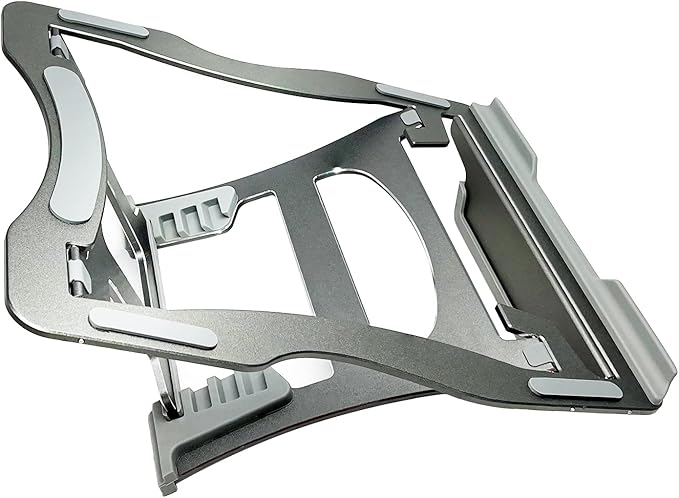 Laptop Stand with 3 Folding Modes in one. Portable Ergonomic Angle Aluminum Laptop Stand. Height Adjustable Laptop Laptop Stand for Desk for laptops 10''~15.6'' Silver