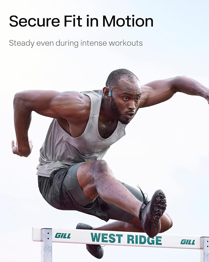 SHOKZ OpenRun Pro - Open-Ear Bluetooth Bone Conduction Sport Headphones - Sweat Resistant Wireless Earphones for Workouts and Running with Premium Deep Base - Built-in Mic, with Hair Band