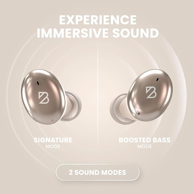 Back Bay Audio Tempo 30 Wireless Earbuds for Small Ears - Award-Winning Sound, Sweatproof Bluetooth Earbuds, Comfortable Ear Buds for Women, Gold Earphones Small Ear Canals, Long Battery Headphones