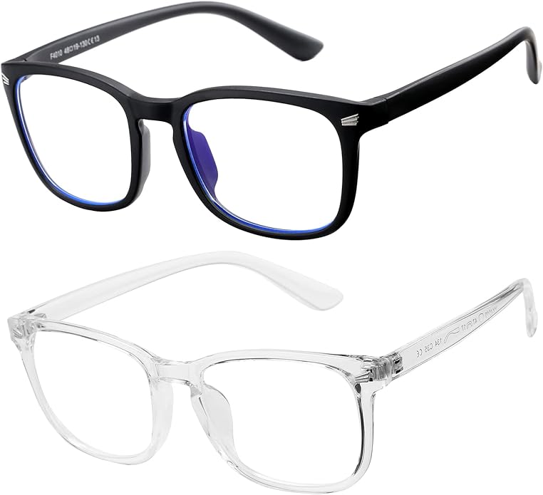 AZorb 2Pack Kids Blue Light Blocking Glasses - TR90 Unbreakable Computer Screen Glasses for Boys & Girls