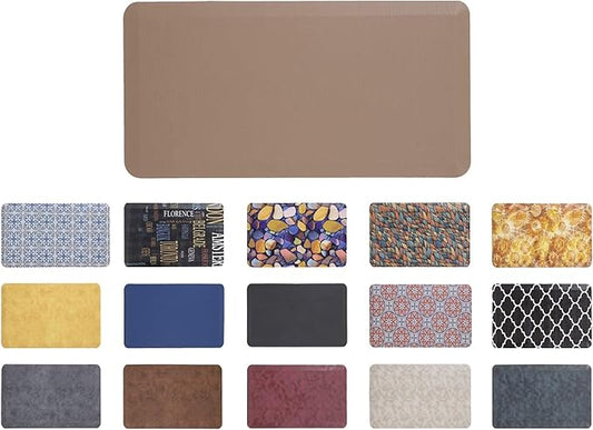 Mabel Home Anti Fatigue Floor Mat- 3 Size(20x32 & 20x39 & 24x70),16 Colors - Standing Desk Mat-Kitchen Floor Mat-Stain ResistantHome Non-Slip Bottom, Extra Soft (Brown, 20" x 32")