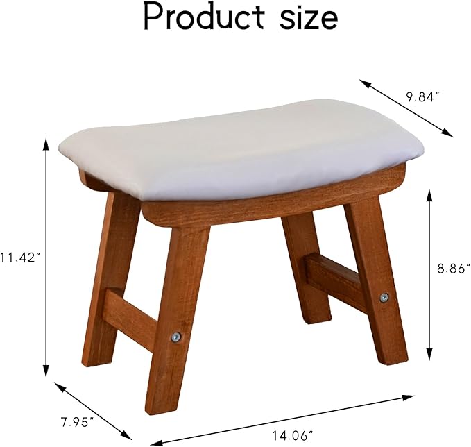 Foot Stool with Leather Cover,Foot Rest Made of Wooden for Couch,Bench,Sofa,Under Office Desk