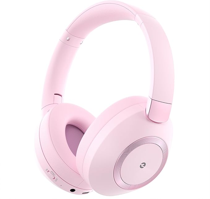 Active Noise Cancelling Headphones, 100H Playtime Headphone Wireless Bluetooth, Bluetooth Headphone with Microphone, Over Ear Wireless Headphones with Deep Bass,Fast Charging for Travel