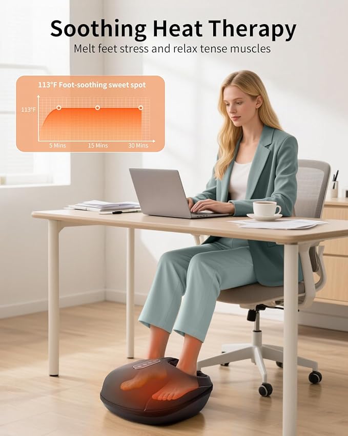 Nekteck Shiatsu Foot Massager with Heat, Foot Massager Machine for Plantar Fasciitis, Neuropathy Pain, Deep Kneading, Air Compression, Remote APP Control, Gifts for Her Him, Fits Up to 13"