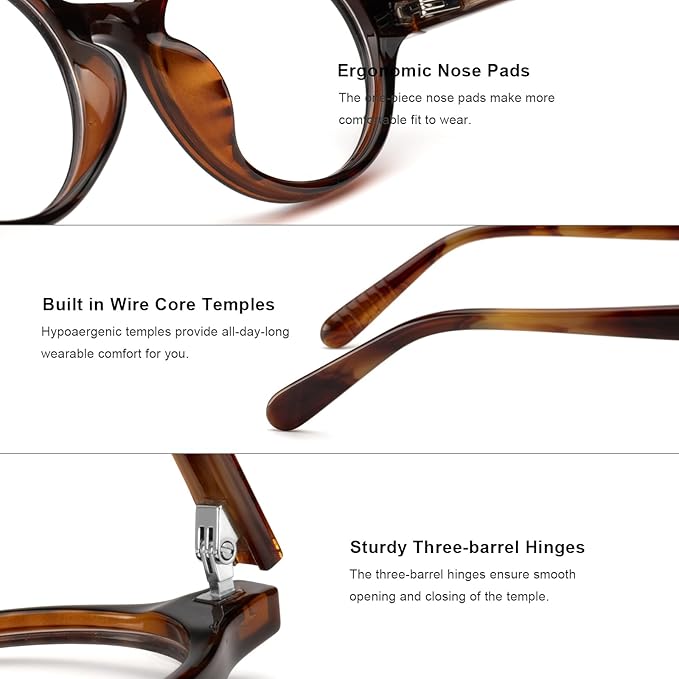 Acetate Reading Glasses for Women Men Eyeglasses Blue Light Readers for Women/Men, Computer Eye Glasses, Cheaters