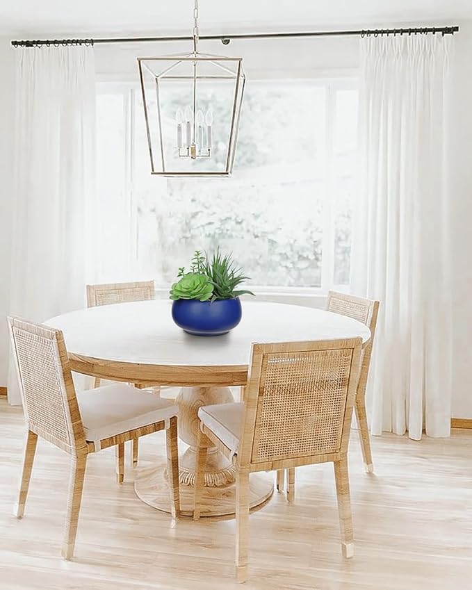 Fake Plants Artificial Succulents in Pots Faux Succulent Arrangement Potted Plant with Blue Ceramic Pot for Home Decor Modern Office Desk Bathroom Shelf Living Room Indoor & Outdoor Decoration