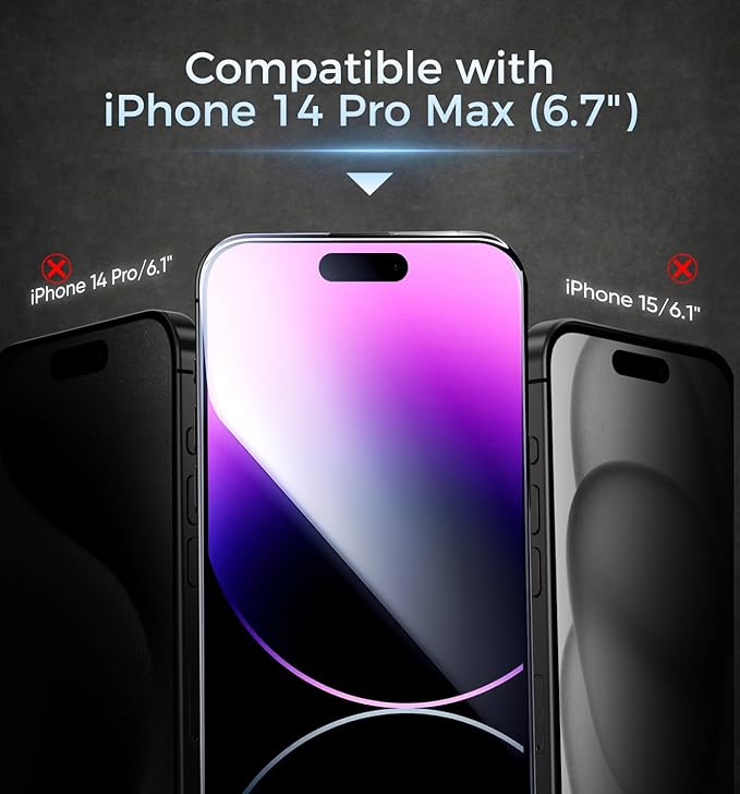 MAGIC JOHN 2 Pack for iPhone 14 Pro Max Screen Protector, with Shatterproof Tempered Film, Auto Dust-Elimination, Bubble Free & HD Clear, Easy Installation for iPhone 14 Pro Max/6.7 Inch