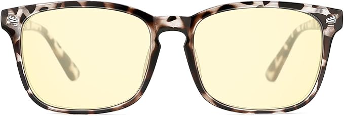 TIJN Gaming Glasses Blue Light Blocking Glasses for Women Men Nerd Eyeglasses Screen Fatigue Anti UV Glare (Leopard(Gaming Glasses))
