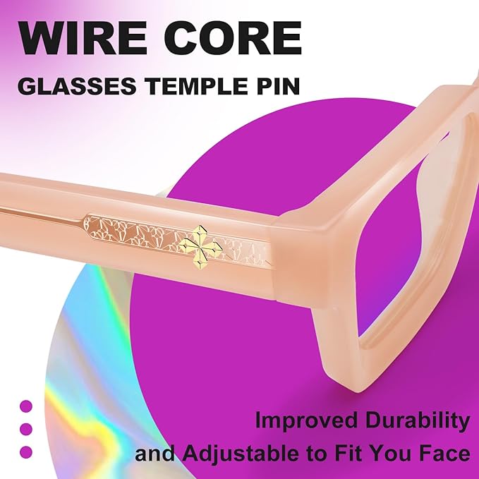 VISOONE Blue Light Blocking Glasses with TR90 Rectangle Frame and Chic Preppy Look for Women Men RIVER