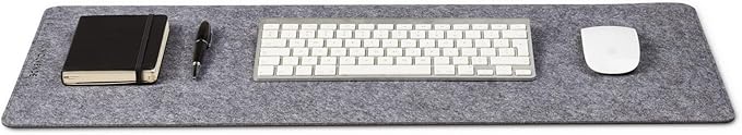 Premium Felt Desk Mat | Small 12" x 27.5" | Multifunctional Desk Pad for Home Office | Mid Gray