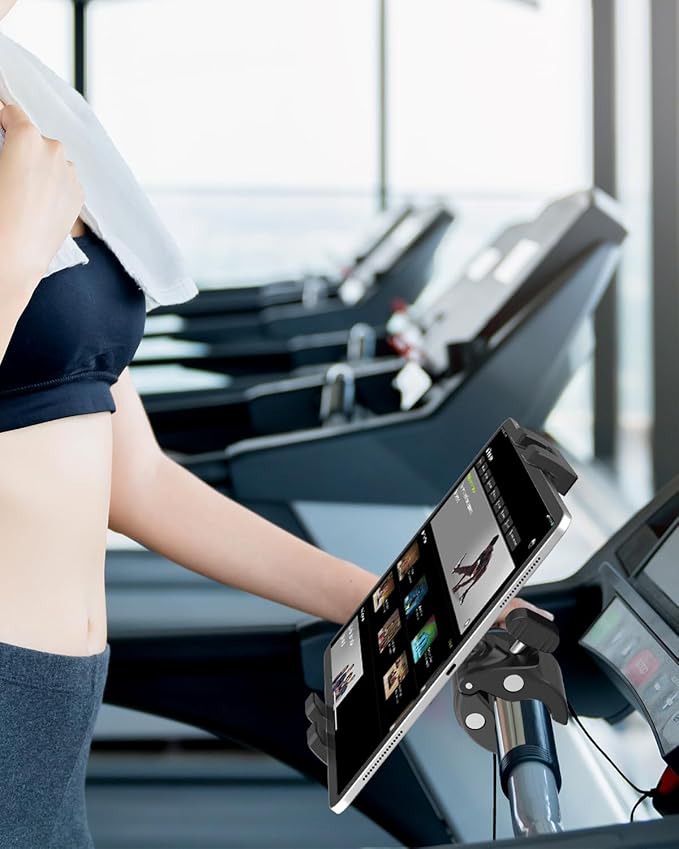 woleyi Bike Tablet Mount, Motorcycle Bicycle Tablet Holder, Cycling Handlebar Clamp with 360 Rotation for iPad Pro Air Mini, iPhone, Samsung Galaxy Tabs, Fire HD, More 4.7-13" Cellphones and Tablets