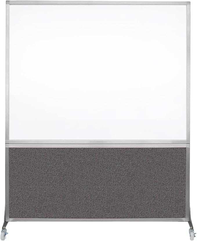 DivideWrite Mobile Whiteboard | Double Sided Dry Erase Board | Portable Office Cubicle Partition | Display for Classrooms, Conference Rooms, Meeting Areas and More | Charcoal Gray 5' Wide X 6' Tall