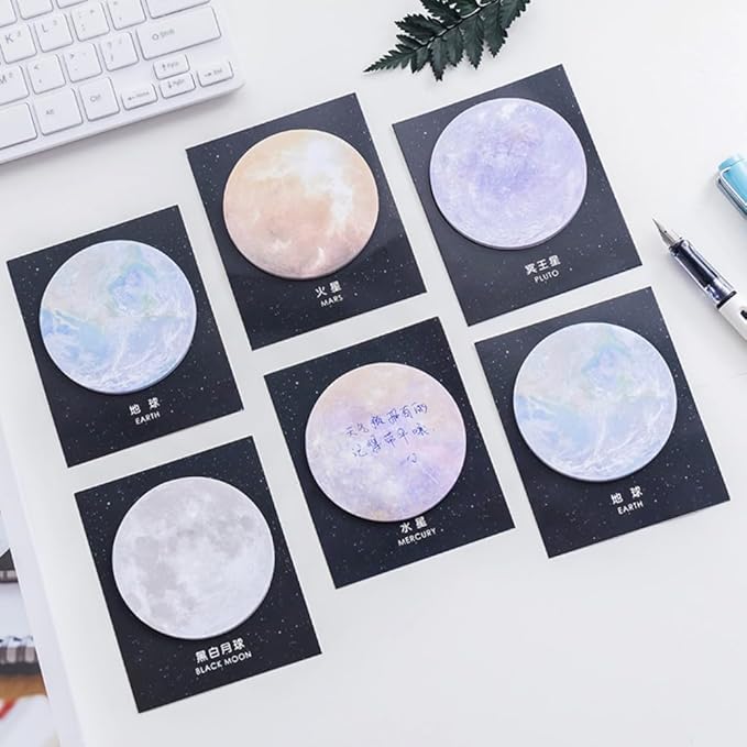 6 Pads Galaxy Celestial Reusable Funny to Do List Stick Note Set