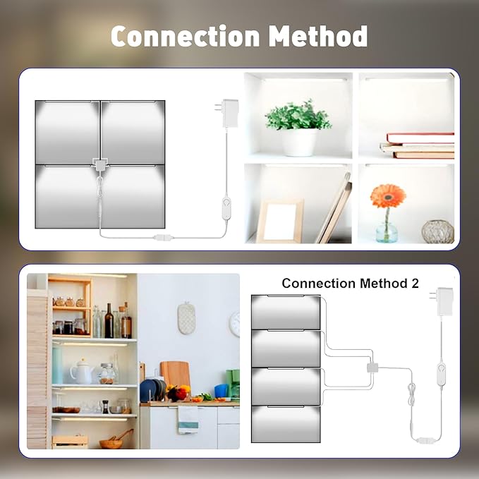 Cefrank Smart Under Cabinet Lighting, 4-Pack 12" V Shape LED Light Bar Kit - Dimmable 2700K to 6000K Color Adjustable, Control with App - Compatible with Alexa, Google Assistant