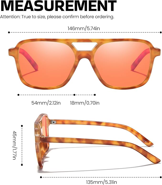 SODQW Gaming Blue Light Blocking Glasses for Men Women Reduce Eyestrain Orange Aviator Eyeglasses for Computer TV