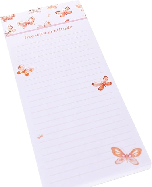 Graphique Butterfly Magnetic Notepad | 100 Tear-Away Sheets | Grocery, Shopping, To-Do List | Magnetic Writing Pad for Fridge, Kitchen, Office | Lined Paper | Great Gift | 4” x 9.25”