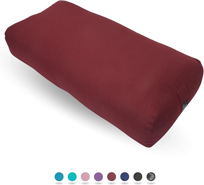 Everyday Yoga Premium Bolster, Meditation Pillow, Super Soft & Lightweight with Carry Handle - Firm Support for Restorative Yoga, Multi-color