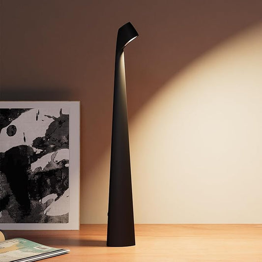 Cordless Portable LED Table Lamp,Built-in Rechargeable Battery-5000mAH,Dimmable Touch Small Desk Reading Lamp with 3-Level Brightness for Bedroom/Living Room/Office (Black)