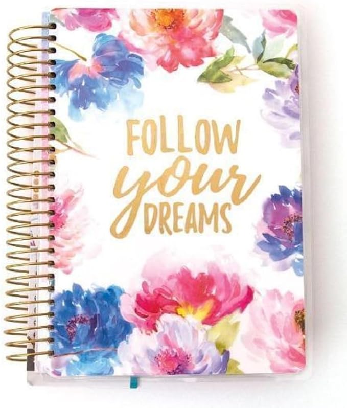 Paper House Productions 12 Month Undated 7.5" Planner with Month and Event Flag Stickers - Follow Your Dreams