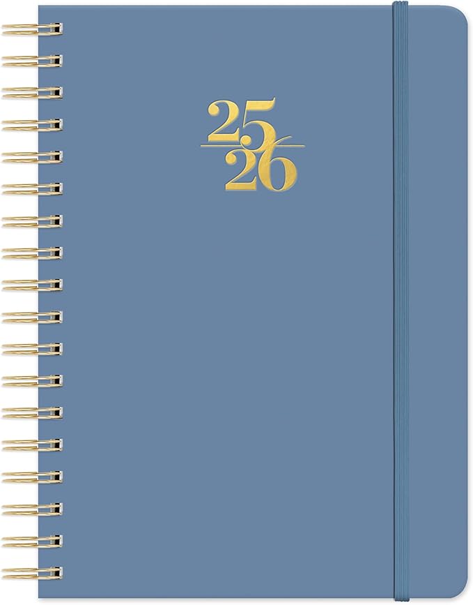 Orange Circle Studio Academic Planner 2025-2026, Amazon Exclusive, Blue Gray, Tri-Tab Planners, 17-Month Triple-Section, August 2025 to December 2026, 9.6" x 7", Weekly Monthly Planner Calendar for School or Work, Note Pages