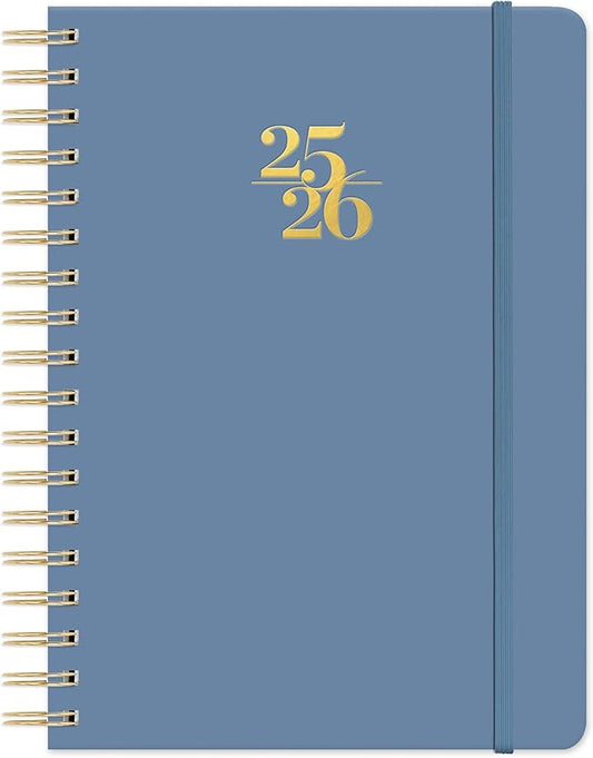 Orange Circle Studio Academic Planner 2025-2026, Amazon Exclusive, Blue Gray, Tri-Tab Planners, 17-Month Triple-Section, August 2025 to December 2026, 9.6" x 7", Weekly Monthly Planner Calendar for School or Work, Note Pages