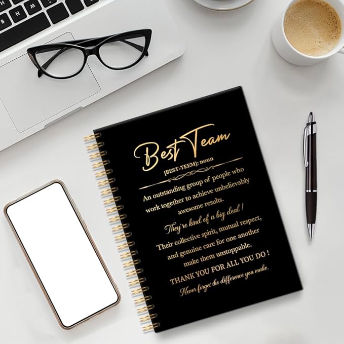Best Team 160 Blank Pages Spiral Notebook, Teamwork Gifts for Staff, Employee Thank You Gifts, Dream Team Gifts for Colleagues, Team Member Gifts, Appreciation Gifts for Coworker Colleagues