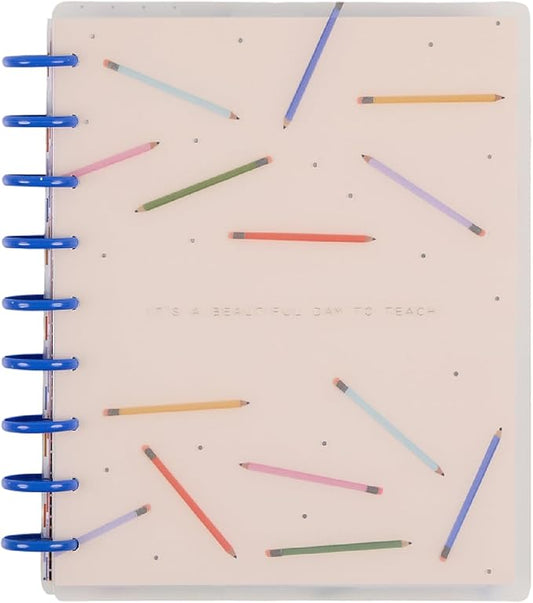 Happy Planner Disc-Bound 12-Month July 2025–June 2026 Planner with 3 Extra Months, Classic Size, Teacher Layout, Teacher Notes, 7" x 9.25”